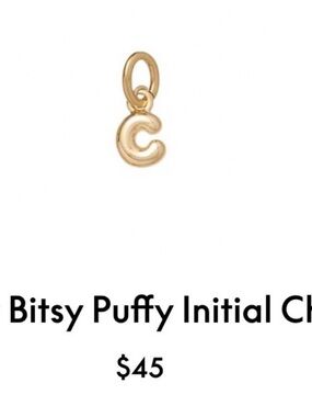 Roxanne Assoulin The Itsy Bitsy Puffy Initial Charm “c” firm price
